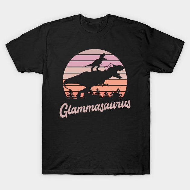 Glammasaurus T-Rex Dinosaur T-Shirt by ryanjaycruz